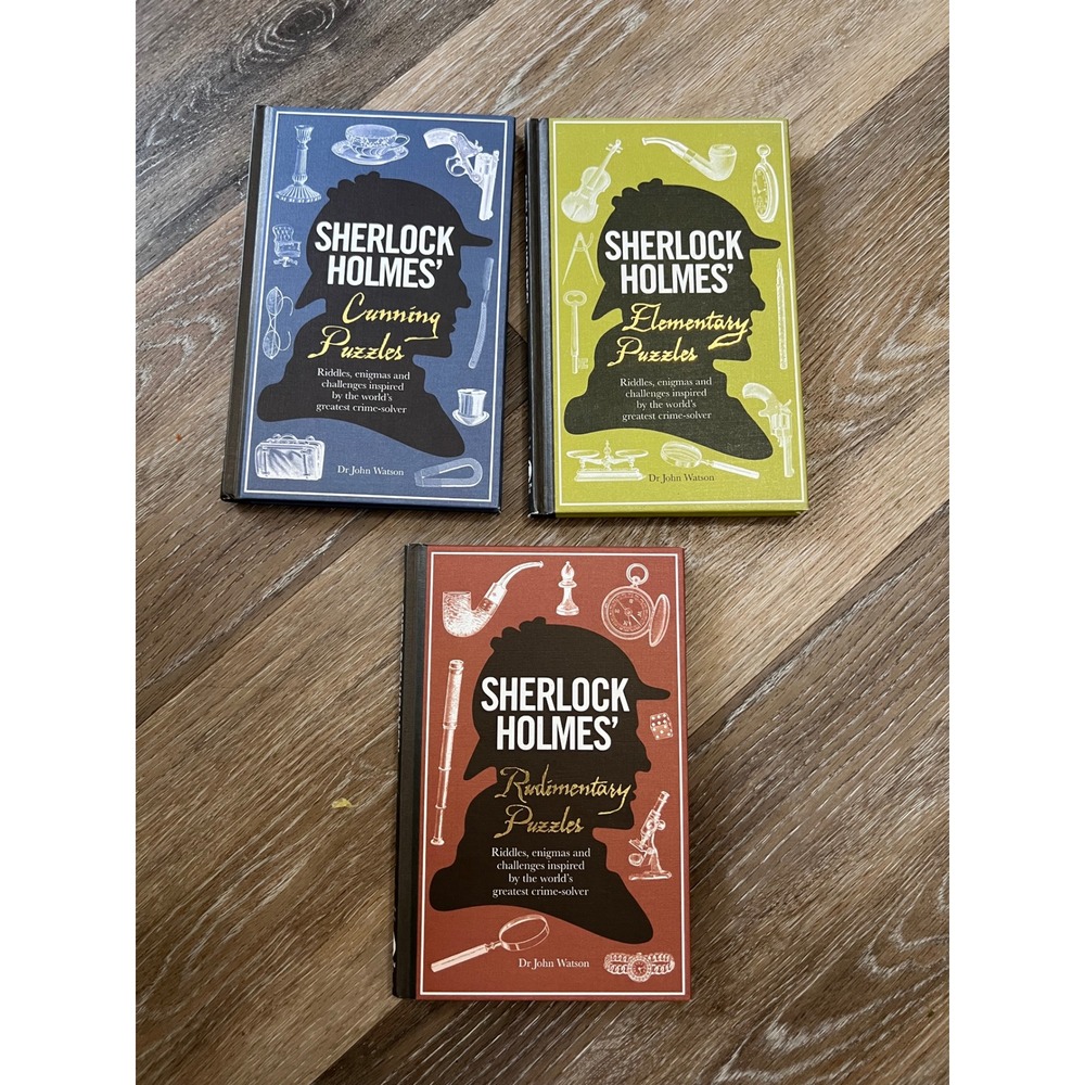 Sherlock Holmes Puzzle Books Multicolor Hardcover 3 Book Set Dr Watson